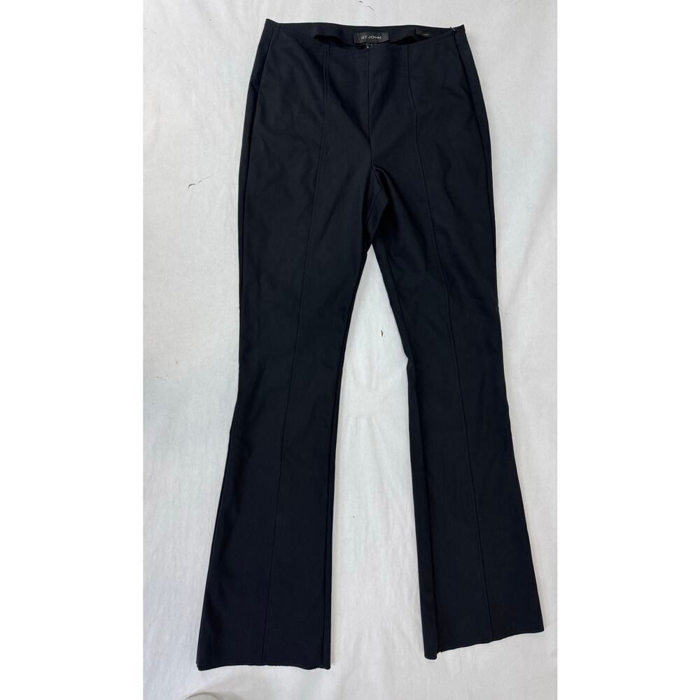 NWOT St. John Emma Black Dress Tailored Pant Compression MSRP 595 Flare - Size 4